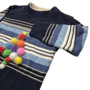 Barrel childs ugly Christmas Tree Sweater size‎ 5/6 vintage tight knit Blue read